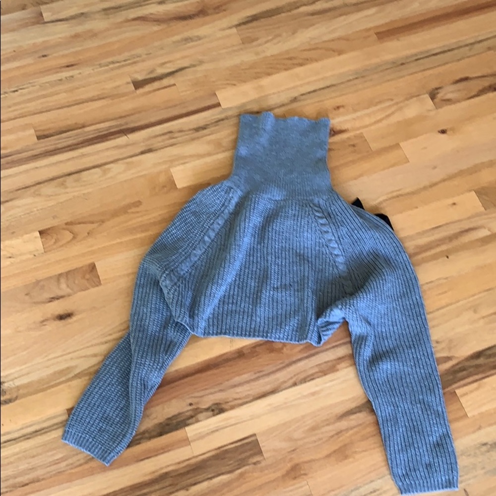 cropped open bank turtleneck